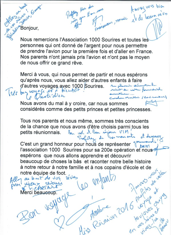 <center> "S'envoler vers le Rêve ..."  <br>Le mot des partenaires et des parrains