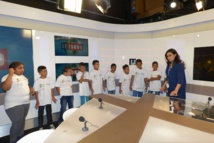 <center>Les marmailles de 1000 Sourires <br> dans les coulisses d'Antenne Réunion <br>avec Audrey Chane Pao Kan, Miss Réunion 2017