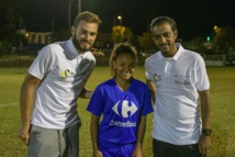 <center>« Foot en VIP » avec  Valérie Gauvin  <br> pour les clubs féminines des quartiers de  Saint-Paul