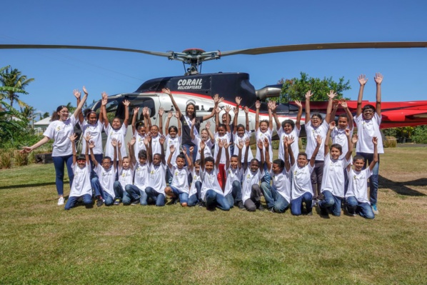 <center>Première action caritative pour Miss Réunion 2018<br> au Palm, avec les marmailles de 1000 Sourires