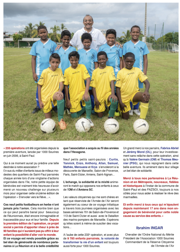 <center>"S'envoler vers le Rêve ..." <br> Le mot des enfants, du président de 1000 Sourires et des parrains.... <center>"S'envoler vers le Rêve ..." <br> Le mot des enfants, du président de 1000 Sourires et des parrains....