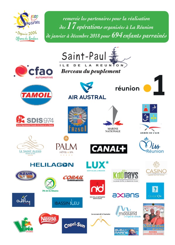 Partenaires des opérations Réunion 2018