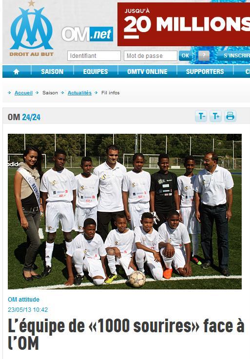 <center> S'envoler vers le rêve ... à Marseille, Nice,<br> Monaco, Salon de Provence ... Jour 4 : Match OM-1000 Sourires <center> S'envoler vers le rêve ... à Marseille, Nice,<br> Monaco, Salon de Provence ... Jour 4 : Match OM-1000 Sourires