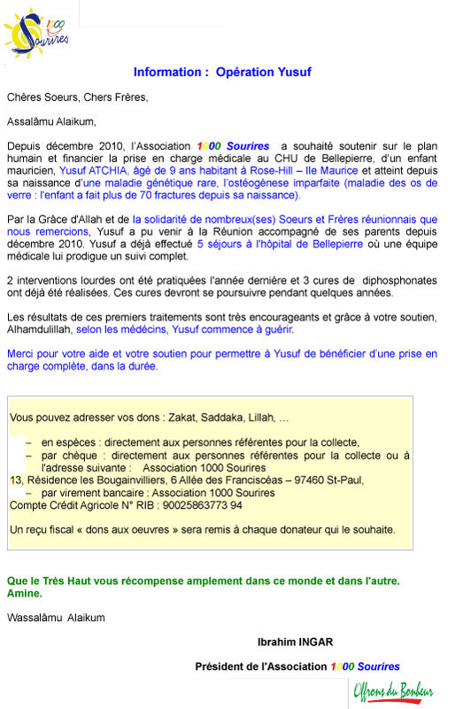 Solidarité : Aider Yusuf à guérir ... Solidarité : Aider Yusuf à guérir ...