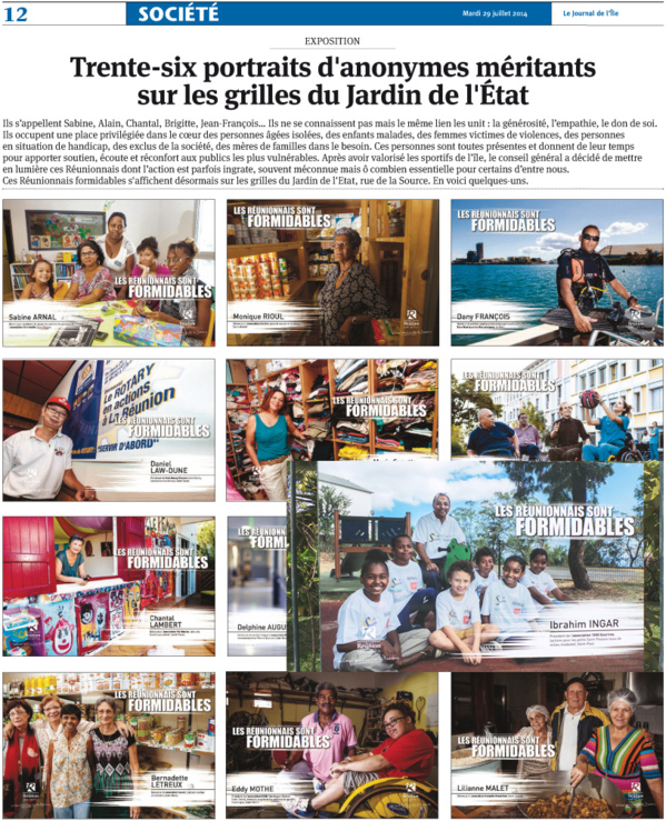 <center>Exposition  :1000 Sourires  <br>sur les grilles du Jardin de l’Etat