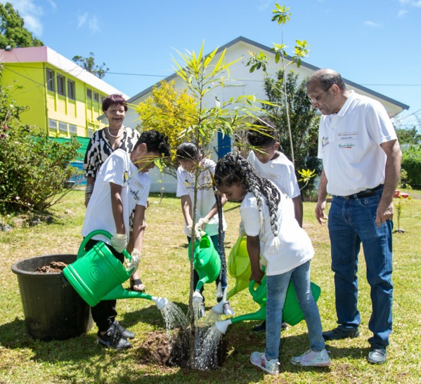 <center>Ateliers découverte du patrimoine créole et plantation d’un arbre endémique pour les marmailles de 1000 Sourires au CLAC du Brulé 