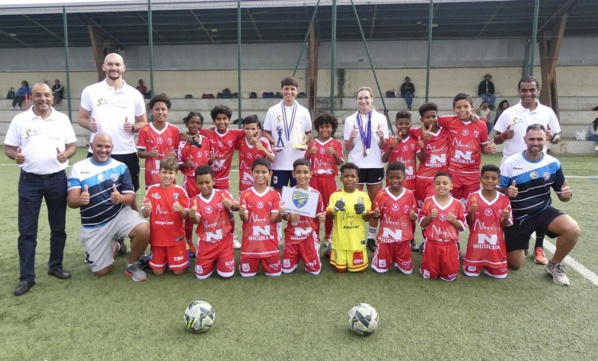 <center>Elisa De Almeida, Léa Le Garrec, Fabrice Abriel et Ludovic Ajorque, les quatre fantastiques<br> de la 14e édition de "Foot en VIM" <center>Elisa De Almeida, Léa Le Garrec, Fabrice Abriel et Ludovic Ajorque, les quatre fantastiques<br> de la 14e édition de "Foot en VIM"