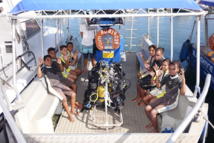 <center>Baptême de plongée sous-marine <br>pour une vingtaine de VIM de Savannah <center>Baptême de plongée sous-marine <br>pour une vingtaine de VIM de Savannah