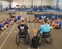 <center>« Ping en VIM » / les médaillés paralympiques  Florian Merrien et Flora Vautier à la rencontre <br>des pongistes de Saint-Paul