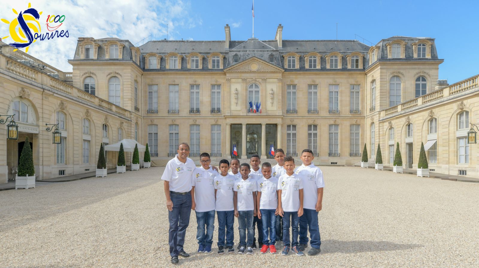 <center>Jour 7 : "S'envoler vers le Rêve  ..." <br>Les enfants de 1000 Sourires <br> au coeur du palais de l’Élysée <br>  pour une visite d’exception