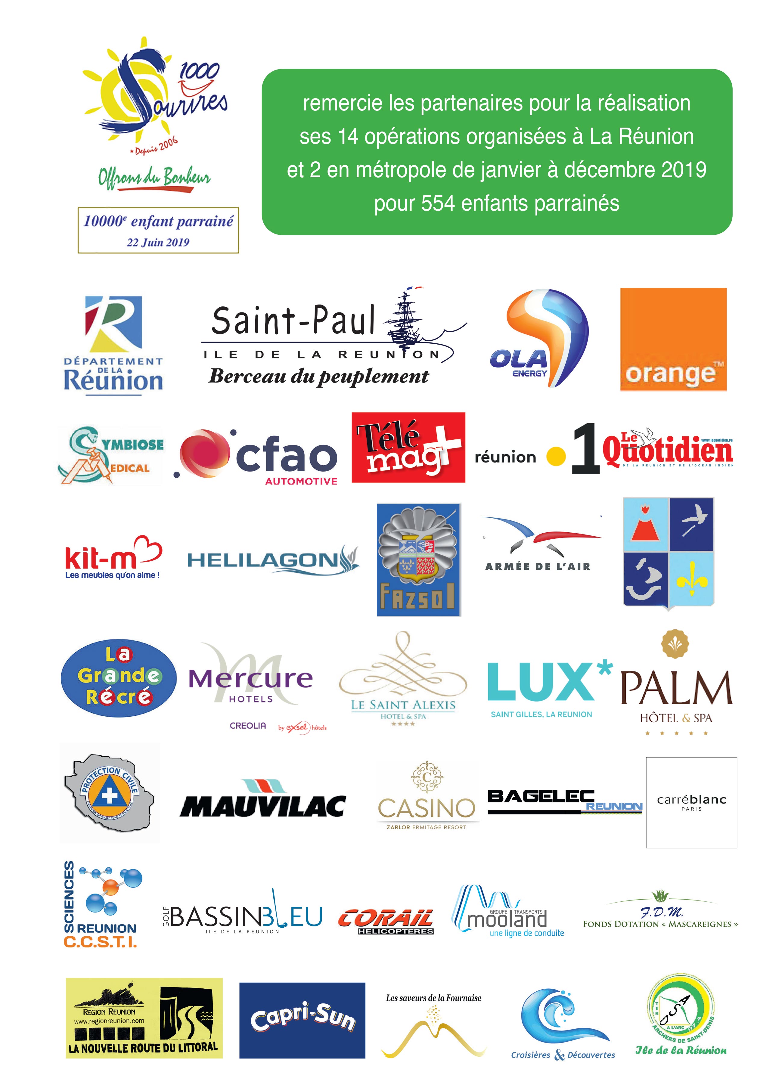 Partenaires des opérations Réunion 2019