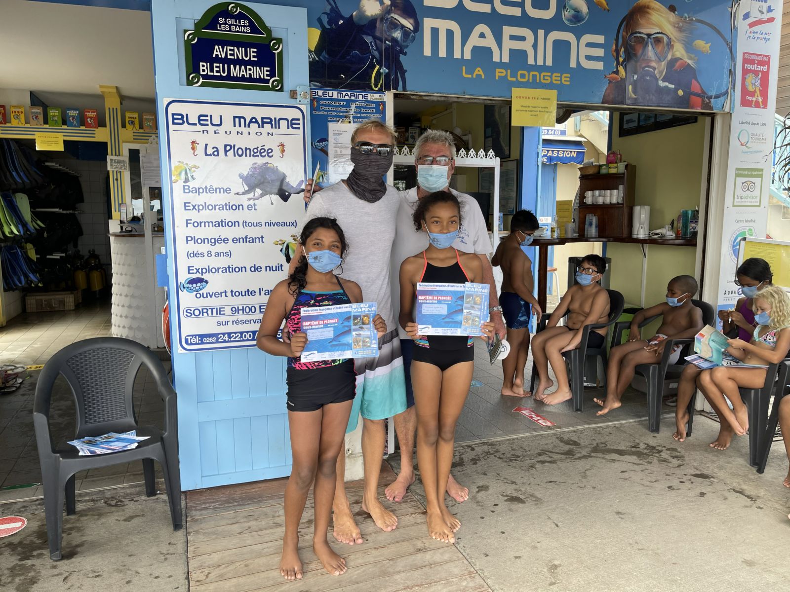 <center>Plongée : Les marmailles de 1000 Sourires <br>à la découverte de la biodiversité marine