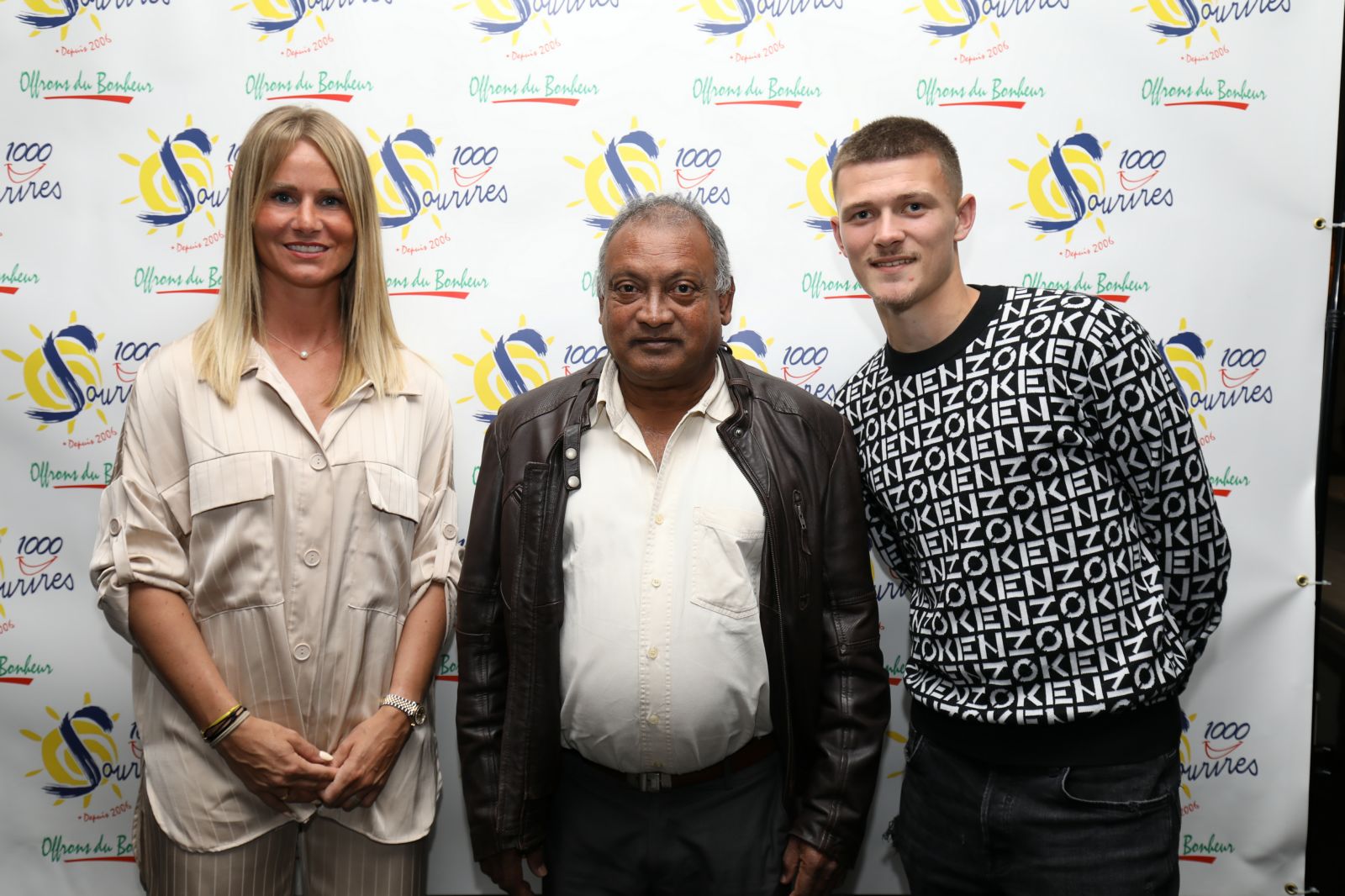 <CENTER>1000 Sourires fête son 16ème anniversaire avec Amandine Henry (OL),  Quentin Merlin (FC Nantes) et Fabrice Abriel (entraineur FC Fleury 91)