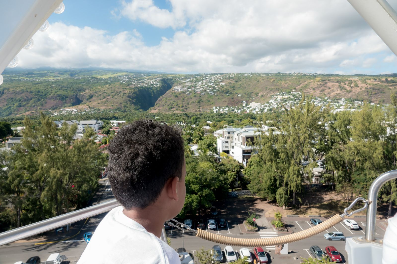  <center>Les marmailles de 1000 Sourires <br>admirent Saint-Paul du haut de la Grande Roue