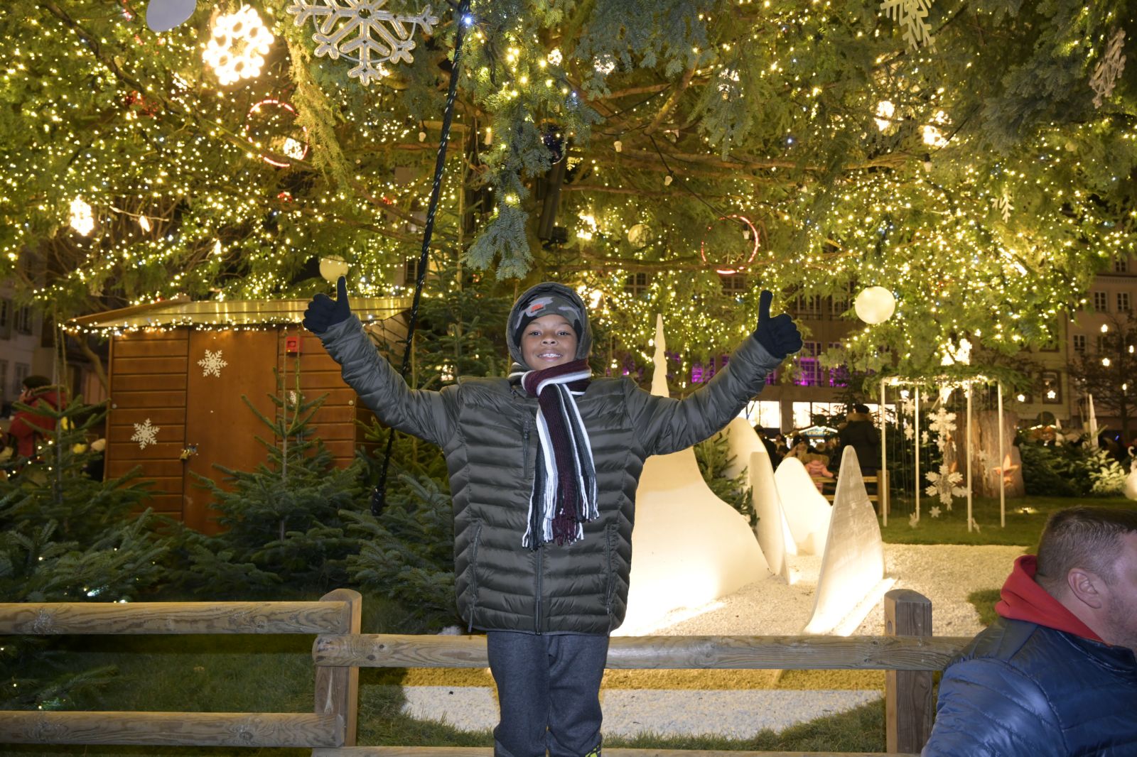 <center>« L’Incroyable Noël » de Sara et de Yuri à Strasbourg / la Cathédrale, <br>le marché de Noël à la tombée de la nuit ...