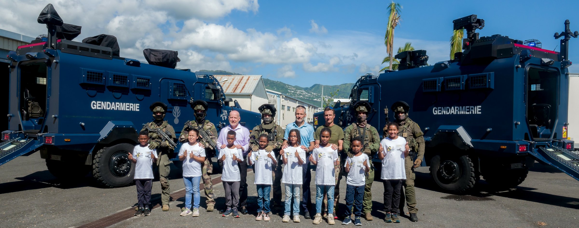 <center>Une belle aventure citoyenne avec la Gendarmerie de la Réunion  pour les marmailles de 1000 Sourires