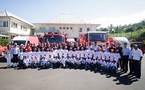 <center>Les enfants de 1000 Sourires<br>  découvrent   le  métier de pompier